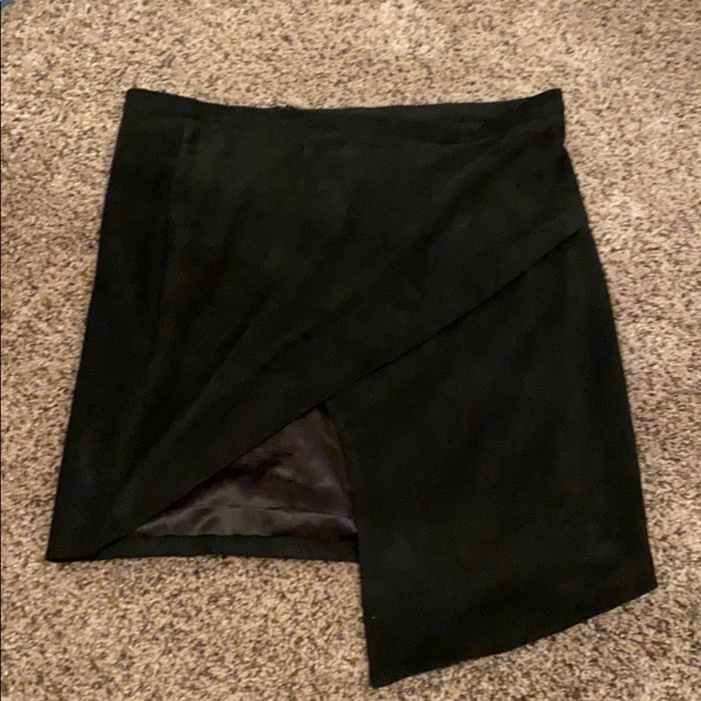 Suede Asymmetric Skirt